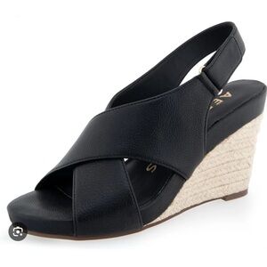 Aerosoles Black Wedge Sandals